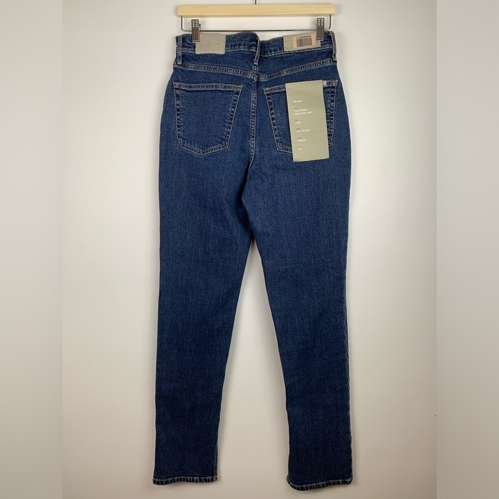 NWT Everlane Jeans Cheeky Split Hem High Rise Size 29 Regular 32” Length Blue - Picture 3 of 14